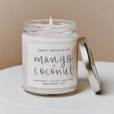 Mango and Coconut Soy Candle - Clear Jar - 9 oz