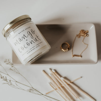 Mango and Coconut Soy Candle - Clear Jar - 9 oz
