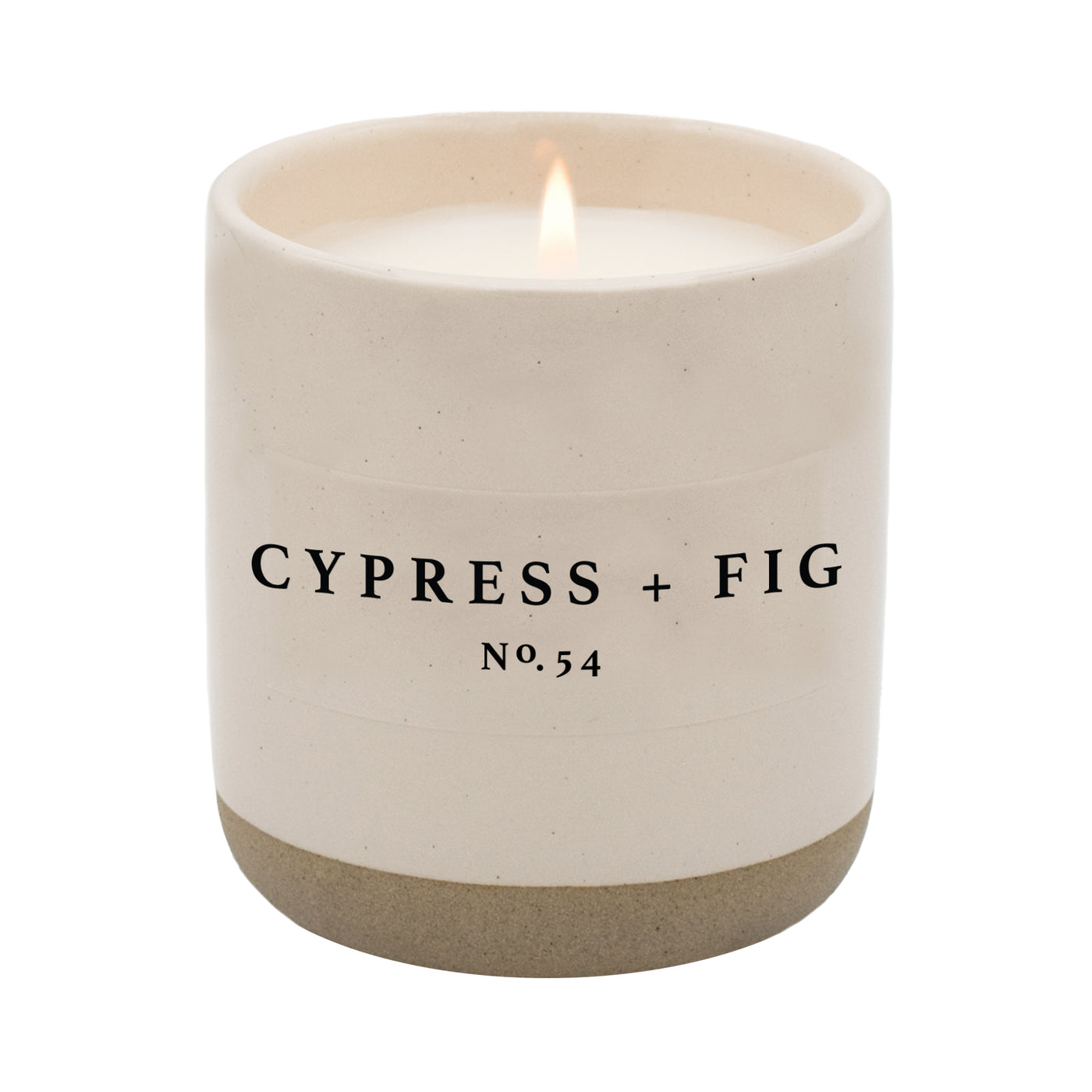 Cypress and Fig Soy Candle - Cream Stoneware Jar - 12 oz